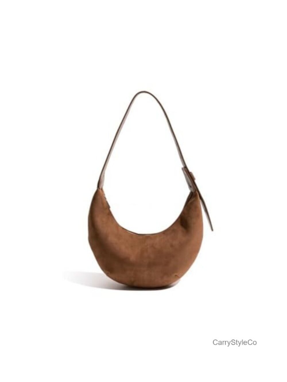 Faux Suede Shoulder Bag Slouchy Hobo Purse Adjustable Strap Women Handbag